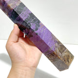 Unique Charoite Four-sided Tower For Collection #A04