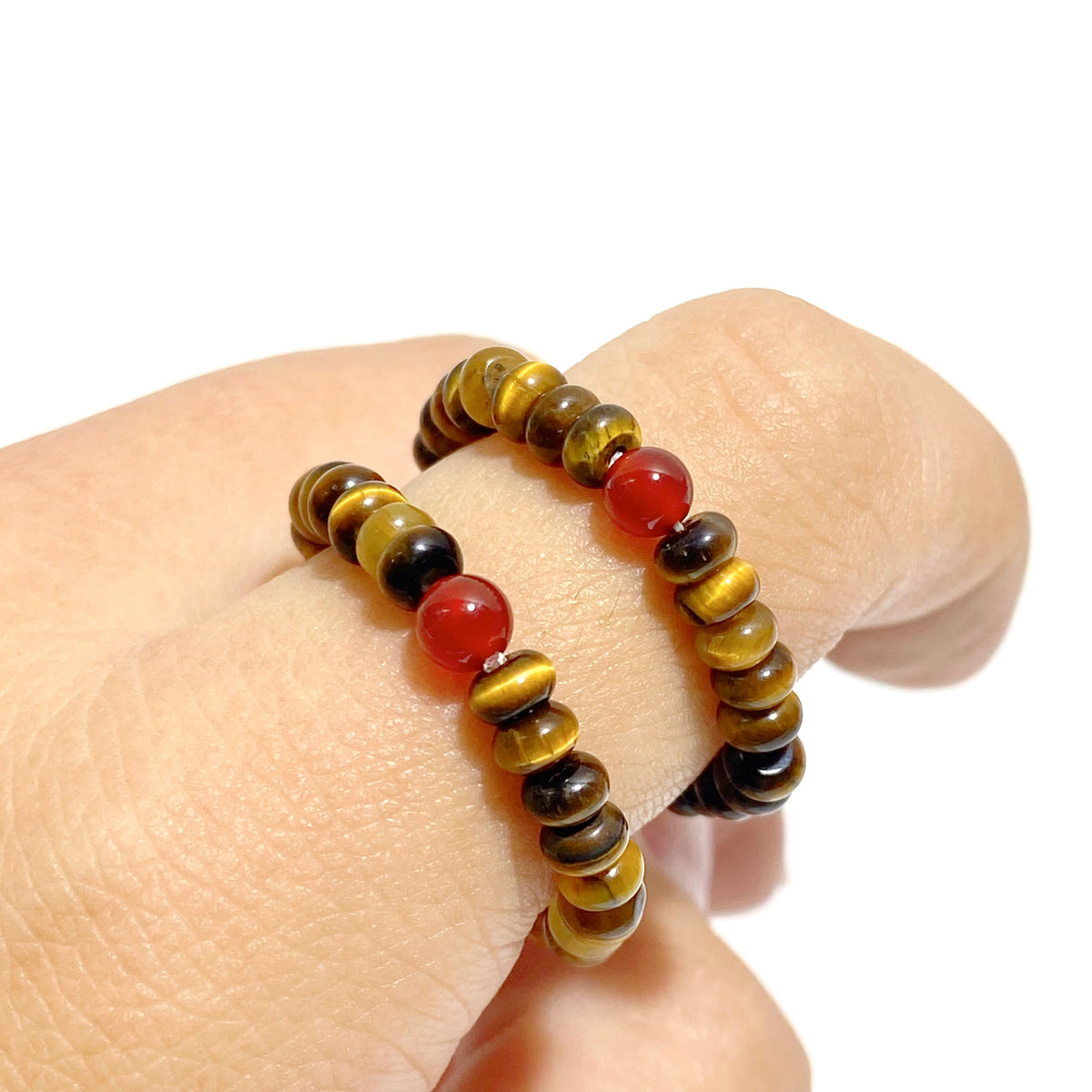 24 Types Crystal Beaded Rings Wholesale Moss Agate Chevron Amethyst Red Jasper