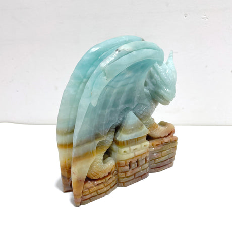 Beautiful Caribbean Calcite Flying Dragon Castle Carving