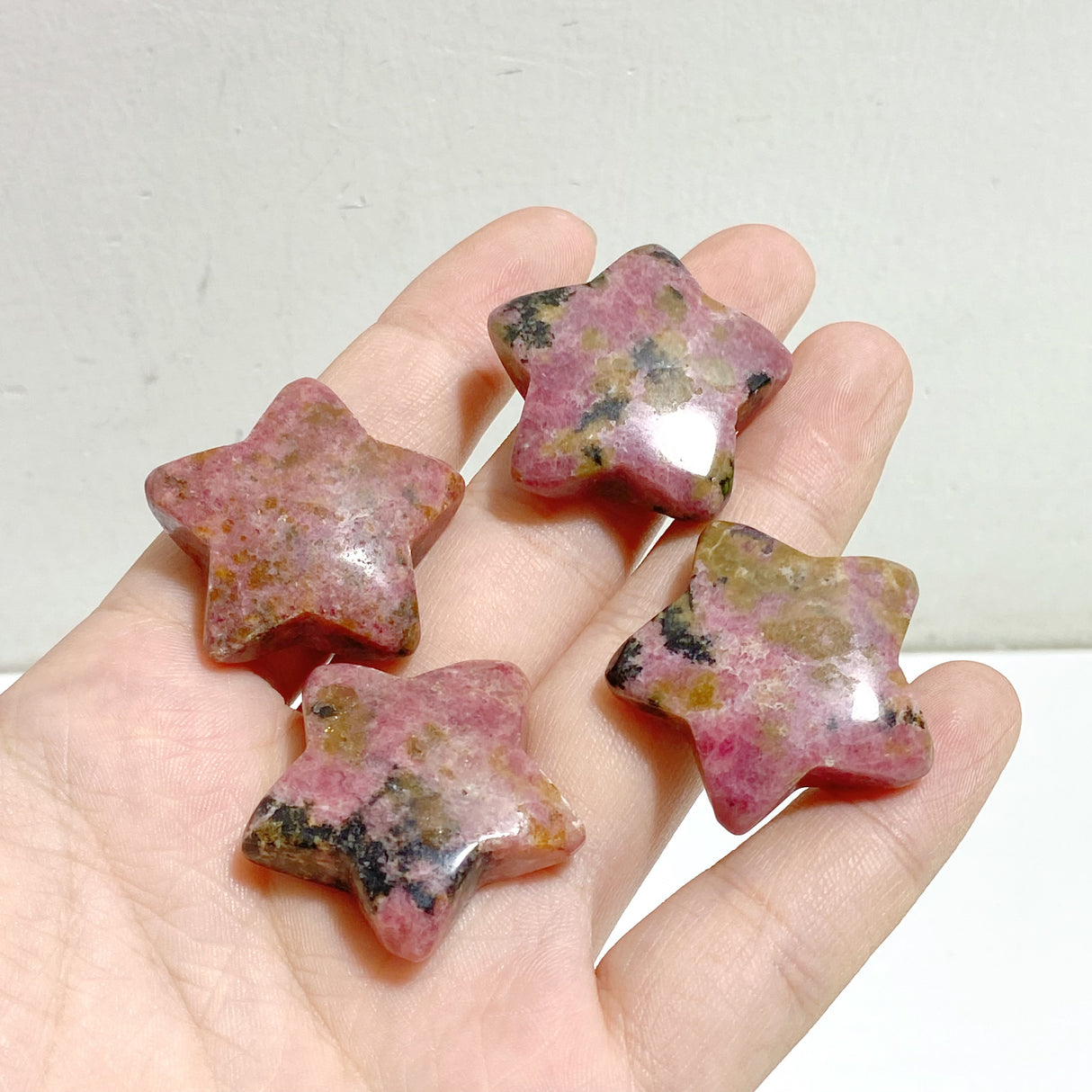 3CM Rhodonite Star Carving Wholesale