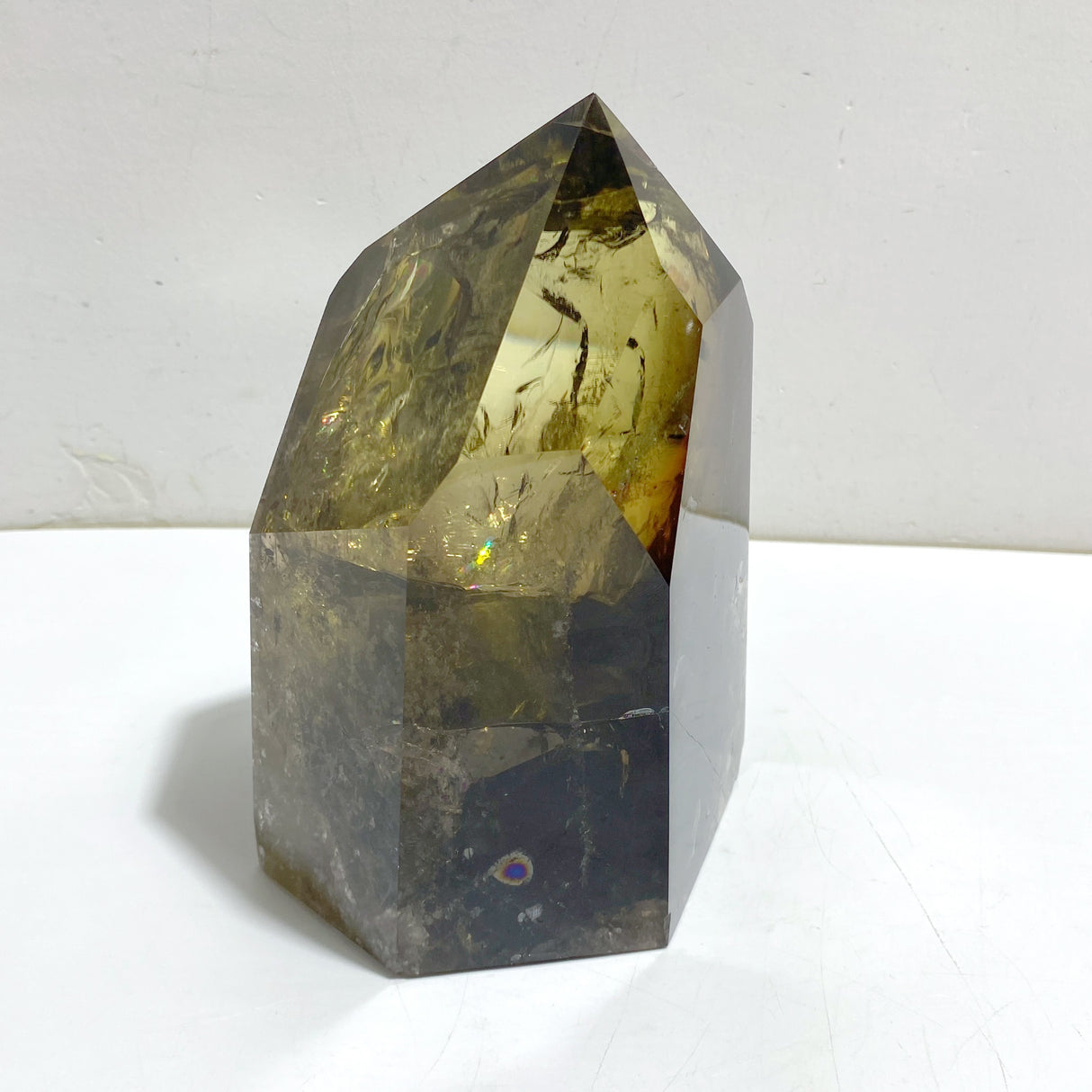 Unique Citrine Tower Point With Rainbow