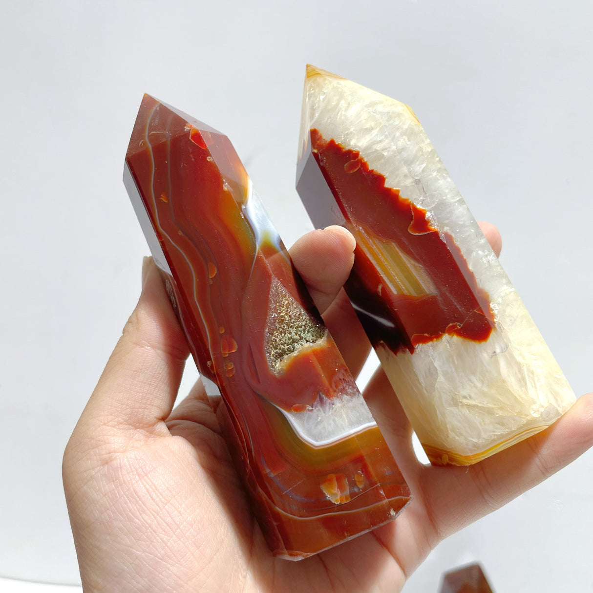 19 Pieces Carnelian Mixed Quartz Tower Point