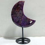 Large Charoite Moon Carving With Stand #11