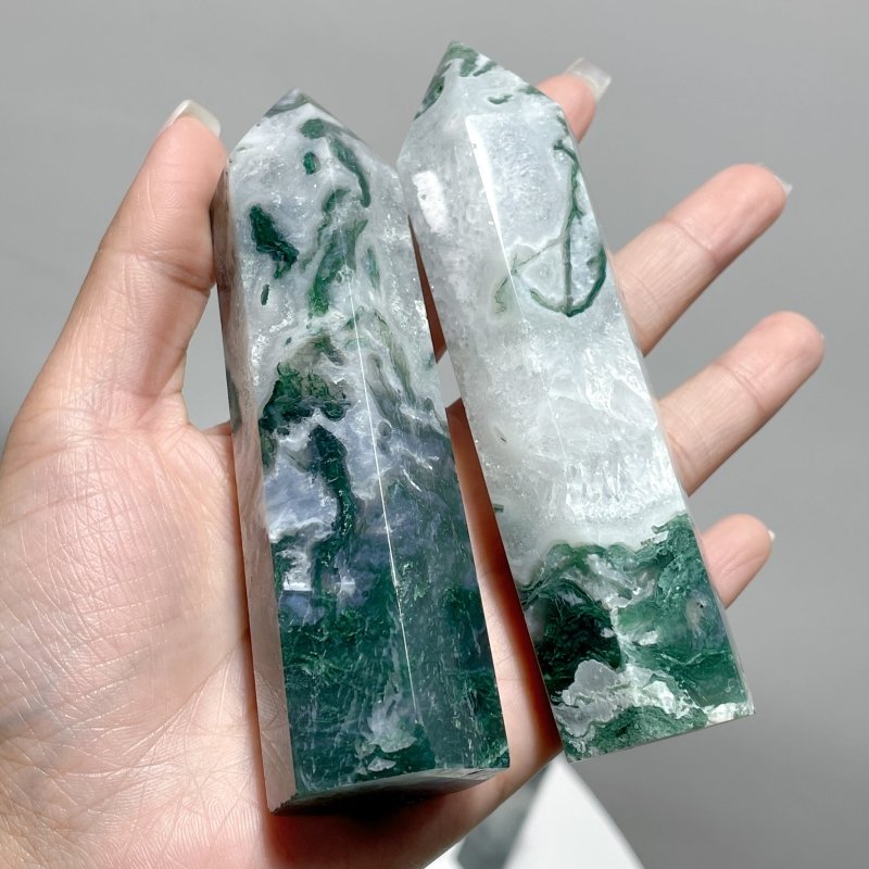 Fat Moss Agate Points Tower Wholesale - Wholesale Crystals