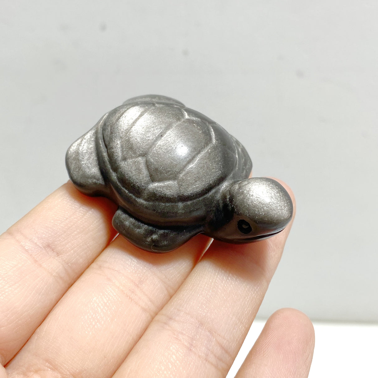 Silver Sheen Obsidian Turtle Carving Wholesale