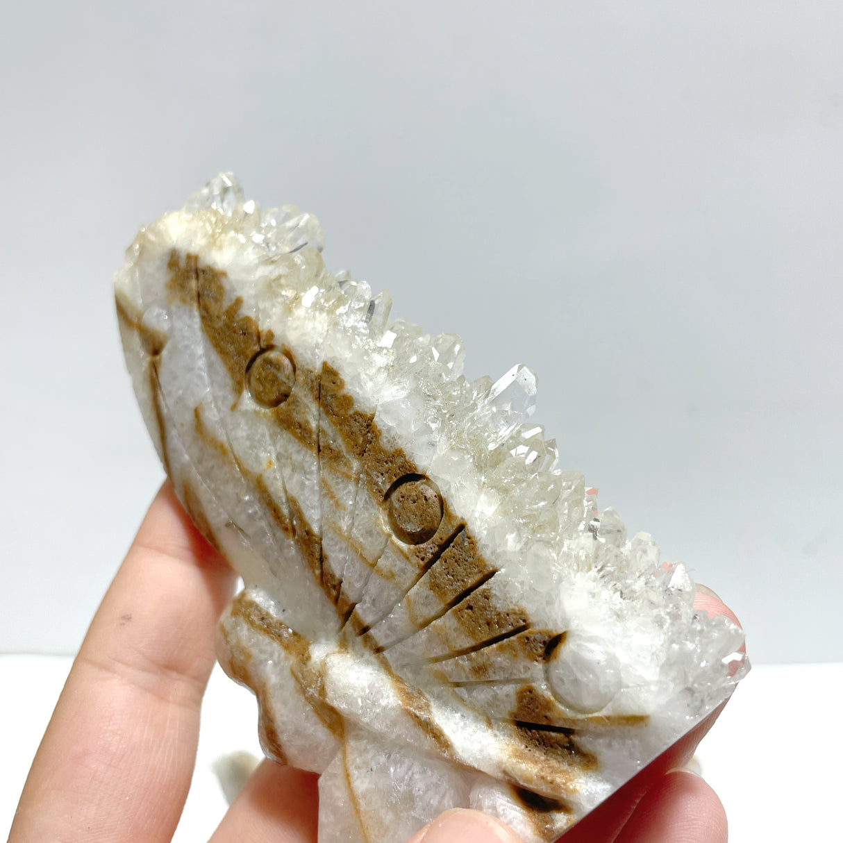 15 Pieces Clear Quartz Cluster Butterfly Fairy Carving