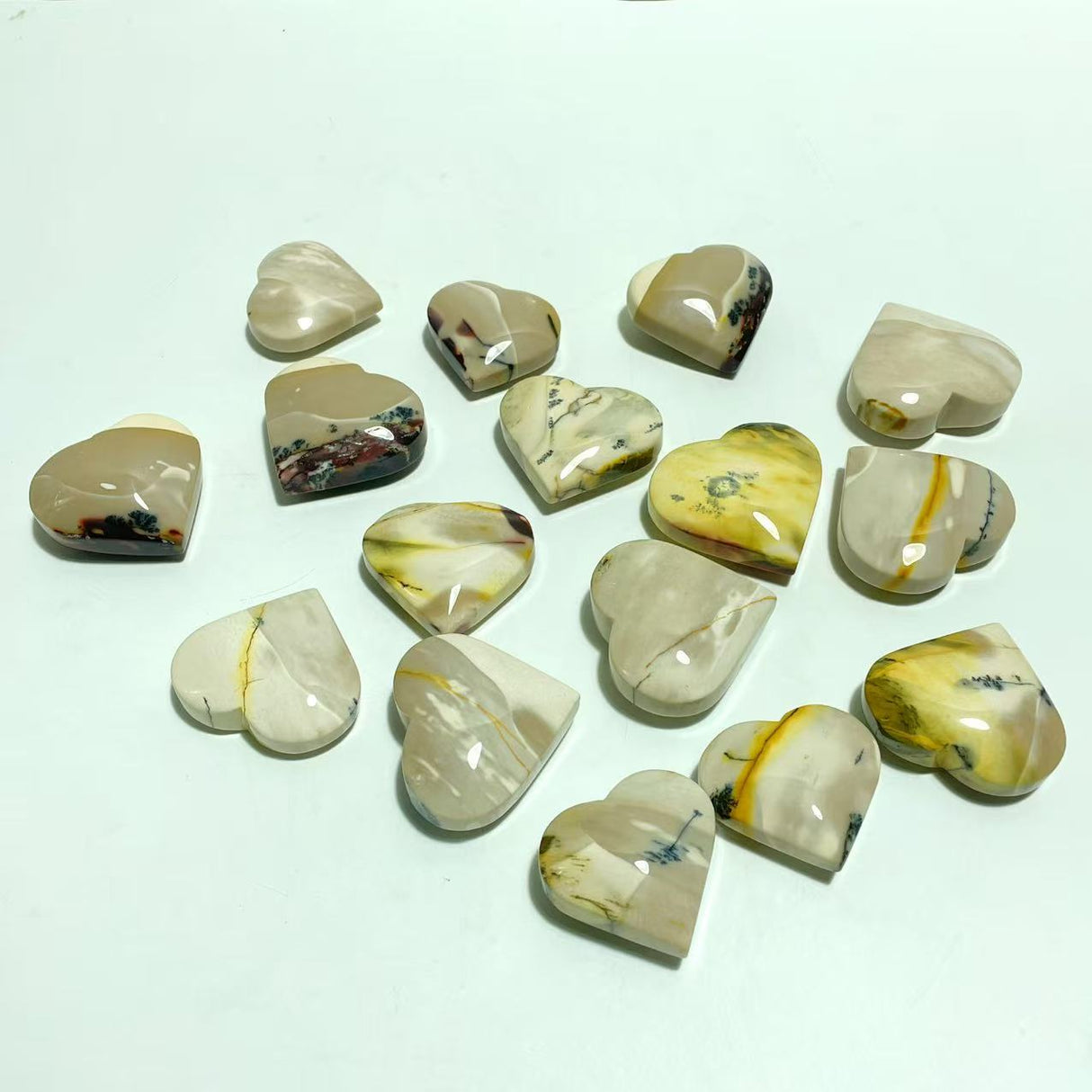 White Mookaite Heart Wholesale