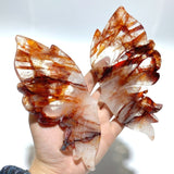 Fire Quartz Butterfly Wing Carving With Stand - Wholesale Crystals