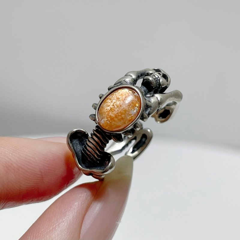 #G4 Silver Rings Skeleton Shape Wholesale Sunstone Garnet Amethyst Tourmaline Citrine Topaz - Wholesale Crystals