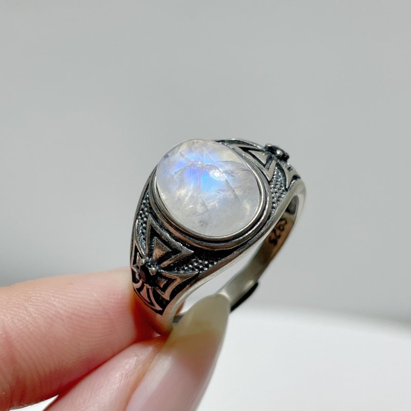 #G5 Silver Rings Wholesale Moonstone Amethyst Labradorite - Wholesale Crystals