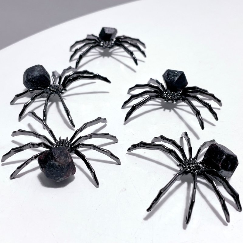 Garnet Raw Spider Ornament Handmade Alloy Spider Wholesale - Wholesale Crystals