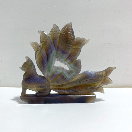 Geode Agate Druzy Nine - tailed Fox Carving 15 - Wholesale Crystals