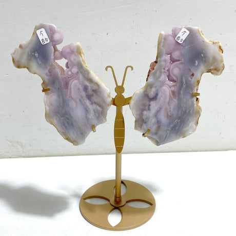 Geode Druzy Pink Amethyst Slab Butterfly Wing Carving With Stand #2 -Wholesale Crystals