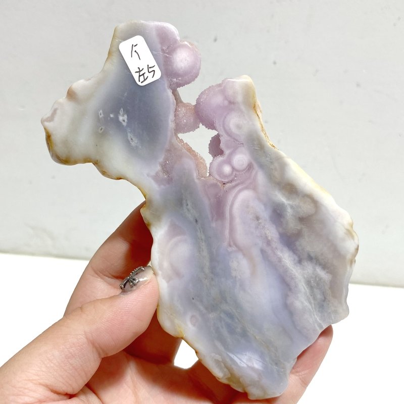 Geode Druzy Pink Amethyst Slab Butterfly Wing Carving With Stand #2 -Wholesale Crystals