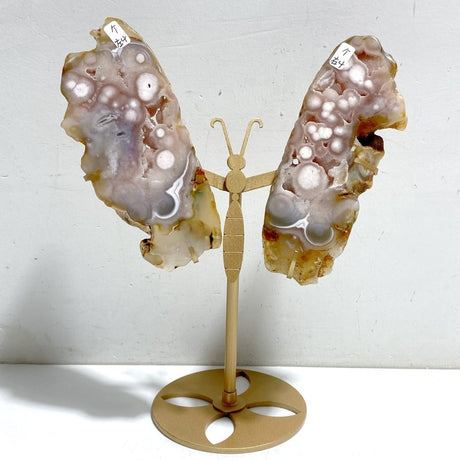 Geode Druzy Pink Amethyst Slab Butterfly Wing Carving With Stand #3 -Wholesale Crystals