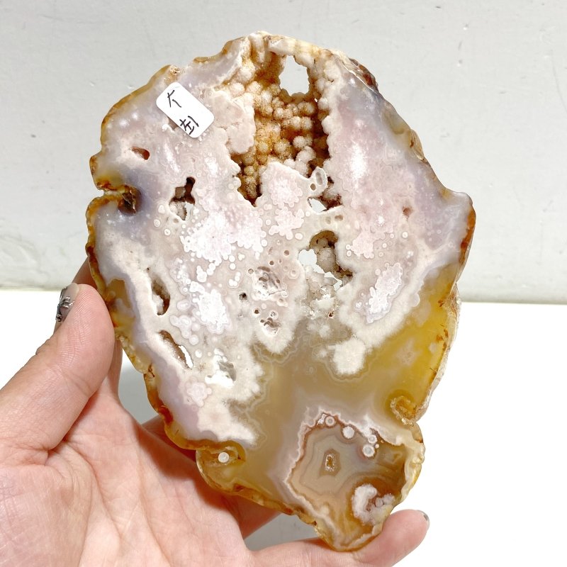 Geode Druzy Pink Amethyst Slab Butterfly Wing Carving With Stand -Wholesale Crystals
