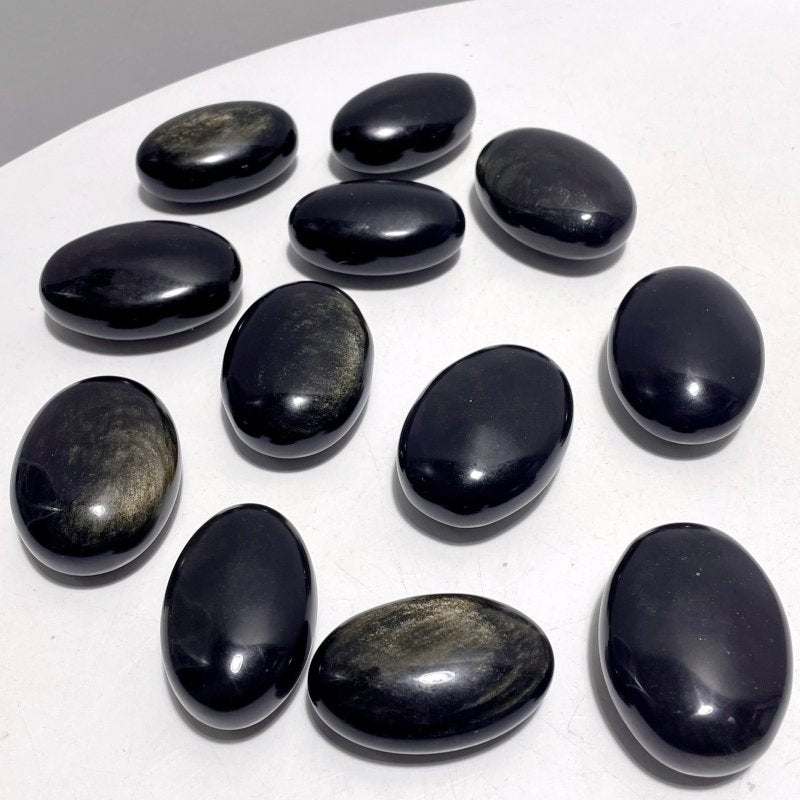 Gold Sheen Obsidian Palm Stone Wholesale - Wholesale Crystals