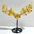 Golden Hematoid Quartz Heart Wing Carving With Stand Fire Quartz -Wholesale Crystals