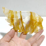 Golden Hematoid Quartz Heart Wing Carving With Stand Fire Quartz -Wholesale Crystals