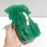 Green Aventurine Flying Dragon Castle Carving 4 -Wholesale Crystals