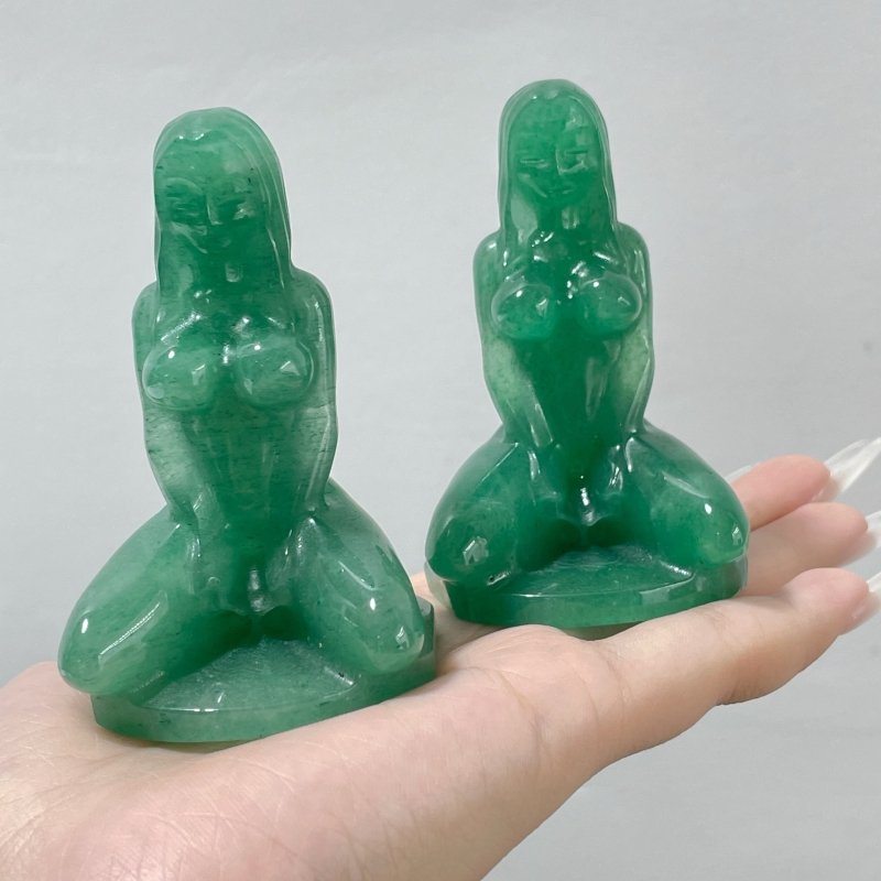 Green Aventurine Yoga Goddess Carving Wholesale - Wholesale Crystals