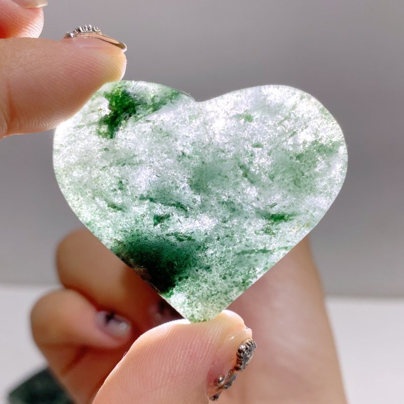 Green Mica Mixed Quartz Heart Wholesale -Wholesale Crystals