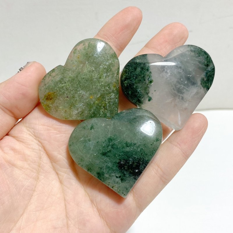 Green Mica Mixed Quartz Heart Wholesale -Wholesale Crystals