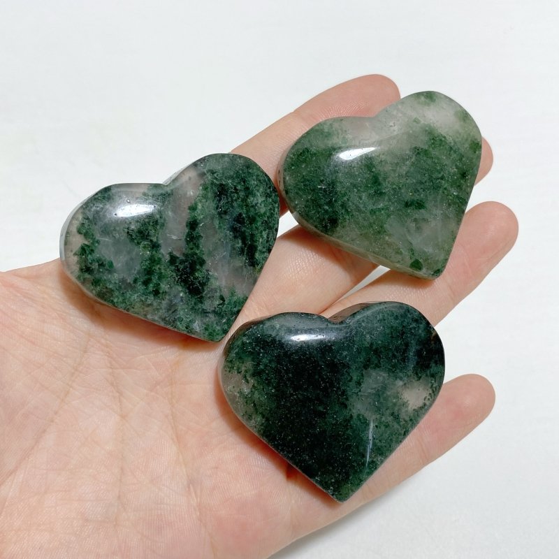 Green Mica Mixed Quartz Heart Wholesale -Wholesale Crystals