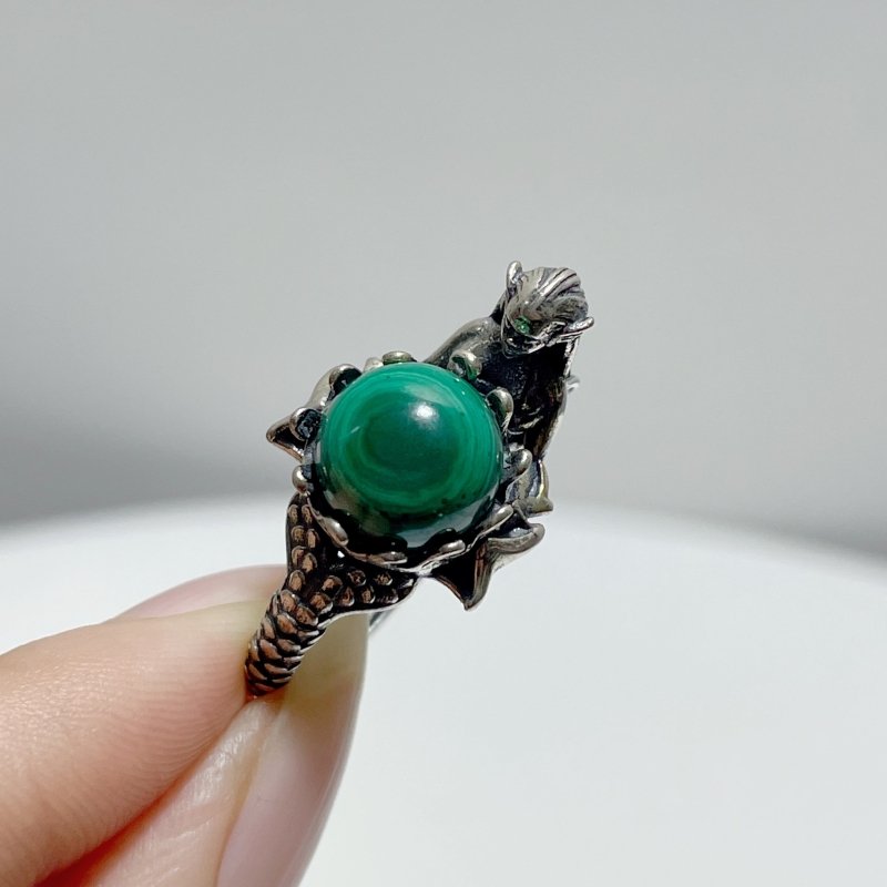 #H3 Silver Rings Mermaid Shape Wholesale Sunstone Malachite Strawberry Quartz - Wholesale Crystals