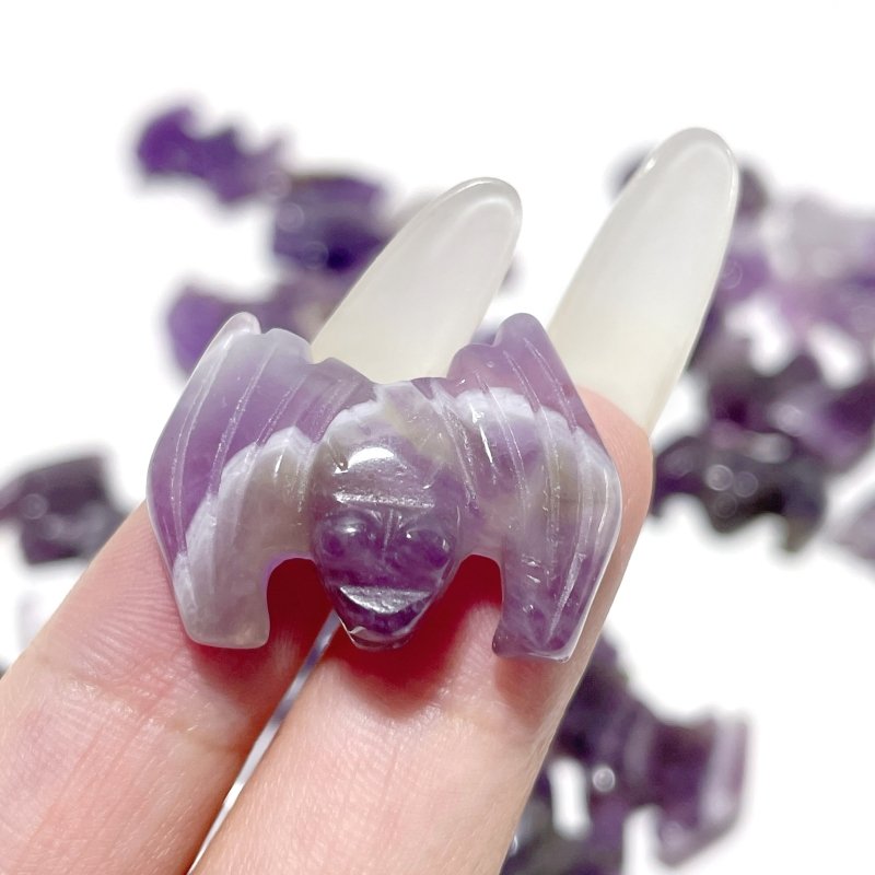 Halloween Mini Chevron Amethyst Bat Carving Wholesale - Wholesale Crystals