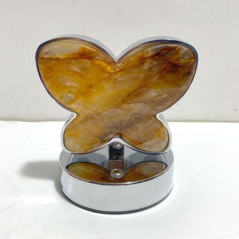 Hematoid Quartz LED Table Lamp Moon Heart & Butterfly Shape - Wholesale Crystals