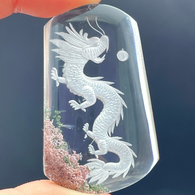 High Grade Super Clear Chinese Dragon Garden Quartz Inner Scene Carving(HGUD01) - Wholesale Crystals