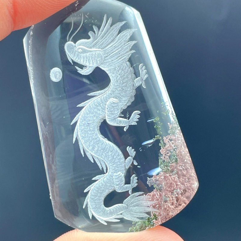 High Grade Super Clear Chinese Dragon Garden Quartz Inner Scene Carving(HGUD01) - Wholesale Crystals