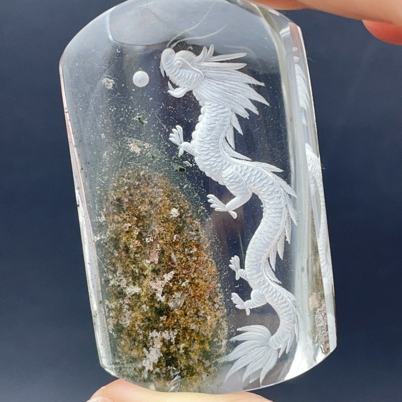 High Grade Super Clear Chinese Dragon Garden Quartz Inner Scene Carving(HGUD03) -Wholesale Crystals