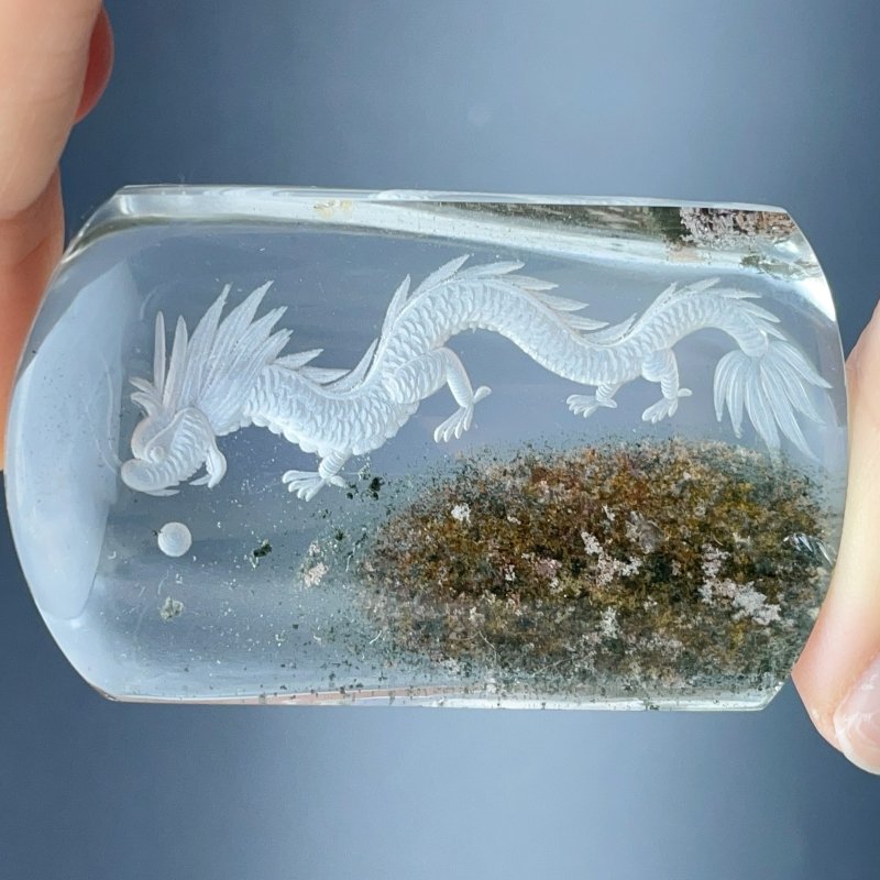 High Grade Super Clear Chinese Dragon Garden Quartz Inner Scene Carving(HGUD03) -Wholesale Crystals