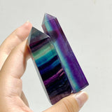 High Quality 5-8cm Rainbow Fluorite Four-sided Tower Point Wholesale -Wholesale Crystals
