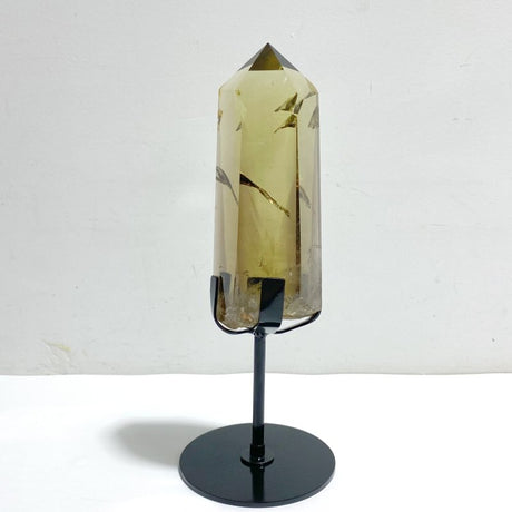 High Quality Clear Citrine Mountain Tower Raw Bottom With Stand - Wholesale Crystals