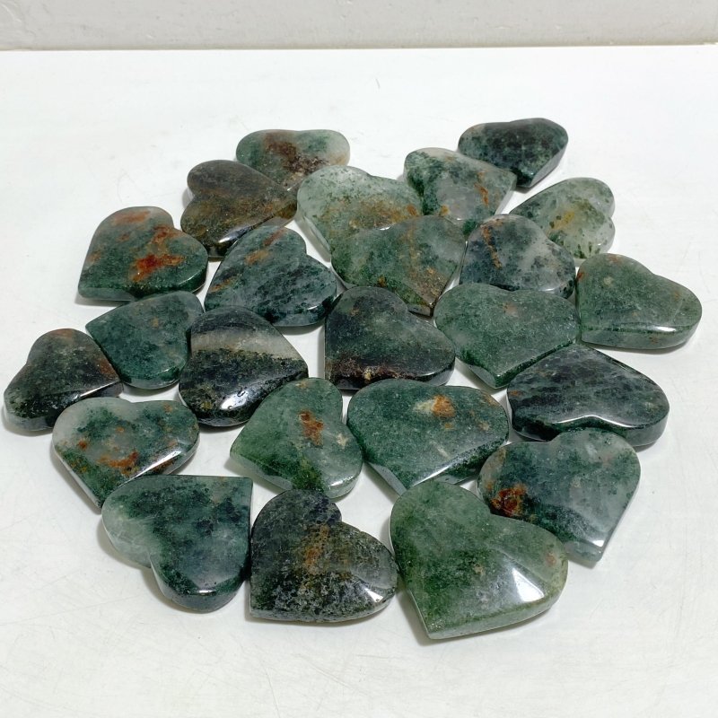 High Quality Green Mica Mixed Garnet Heart Wholesale -Wholesale Crystals