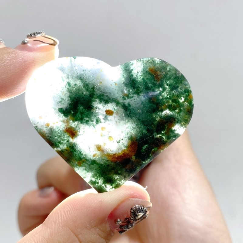 High Quality Green Mica Mixed Garnet Heart Wholesale -Wholesale Crystals