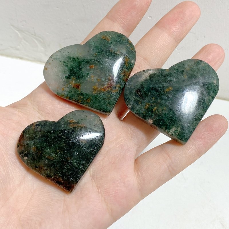 High Quality Green Mica Mixed Garnet Heart Wholesale -Wholesale Crystals