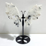 India Moonstone Butterfly Wing Carving With Stand -Wholesale Crystals
