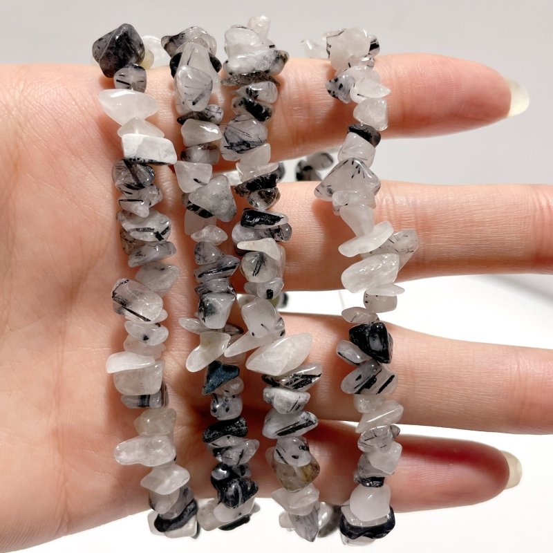 Irregular Crystal Chips Stone DIY Black Tourmaline Lepidolite Loose Beads #5 - Wholesale Crystals