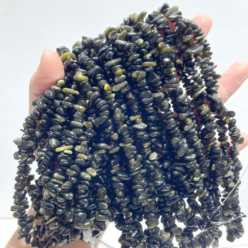 Irregular Crystal Chips Stone DIY Bracelet Wholesale Sunstone Gold Sheen Obsidian - Wholesale Crystals