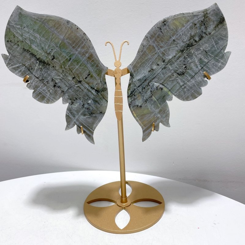 Labradorite Butterfly Wing Carving With Stand - Wholesale Crystals