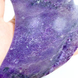 Large Charoite Moon Carving With Stand -Wholesale Crystals