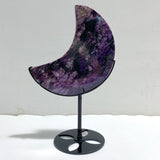 Large Charoite Moon Carving With Stand 5 -Wholesale Crystals