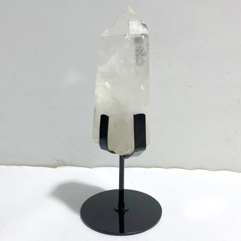 Large Clear Quartz Point Raw Bottom With Stand B2 -Wholesale Crystals