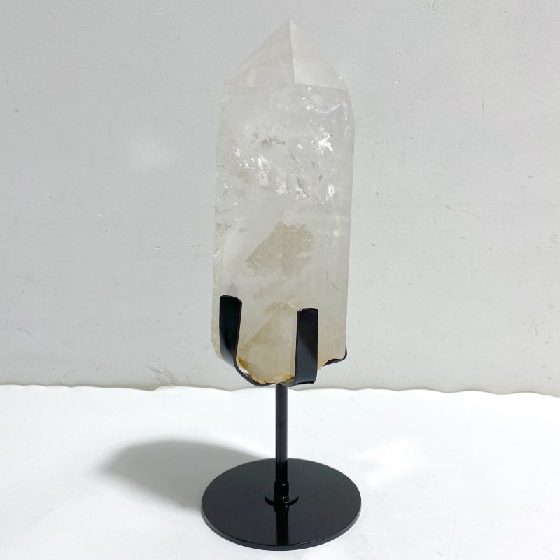 Large Clear Quartz Point With Rainbow Raw Bottom With Stand B1 -Wholesale Crystals