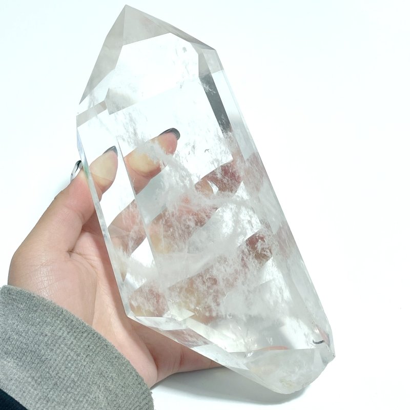 Large Clear Quartz Tower Point Ornaments With Stand - Wholesale Crystals