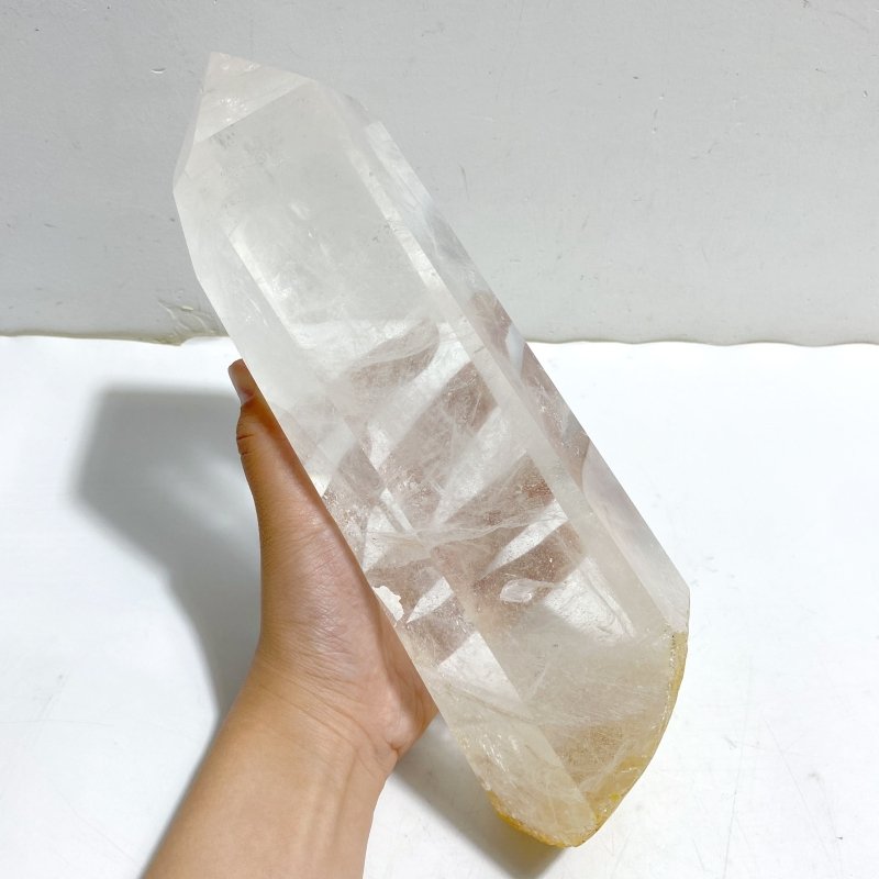Large Clear Quartz Tower Point Raw Bottom With Stand B4 -Wholesale Crystals